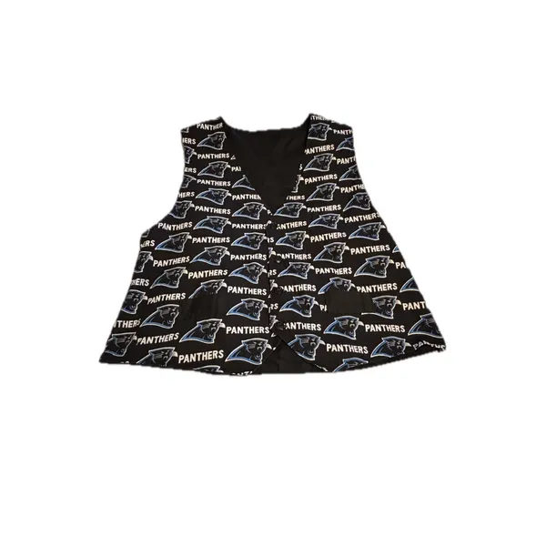 Carolina Panthers Vest Women Size M/L Black NFL Football Button Front - Image 6