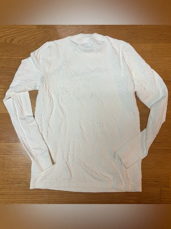 Spanx Zebra Textured Long Sleeve Mock Neck Shapewear Preppy Layering Top XL - Image 2