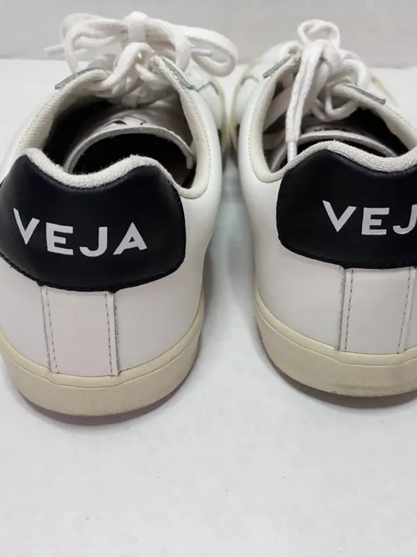 Veja Esplar Leather Low Sneaker White Black Logo - 37 (US 6) - Image 2