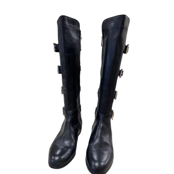 Michael Kors Womens Black Leather Knee High Boots 7M SKU 7167 - Image 7