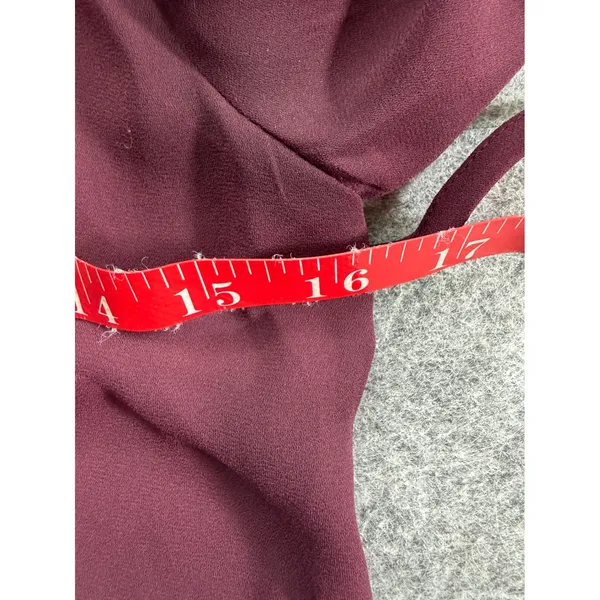 Sunday Best Aritzia Burgundy Lace Trim‎ Ruffle Neck Long Sleeve Mini Dress XS - Image 4