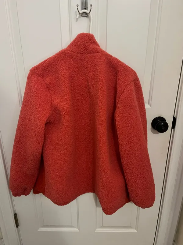red zip up fleece jacket - Image 3
