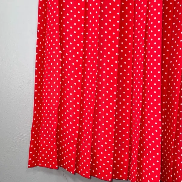 Vintage Skirt Size 6 Red White Polka Dot Accordian Pleat Pin Up Rockabilly Retro - Image 5