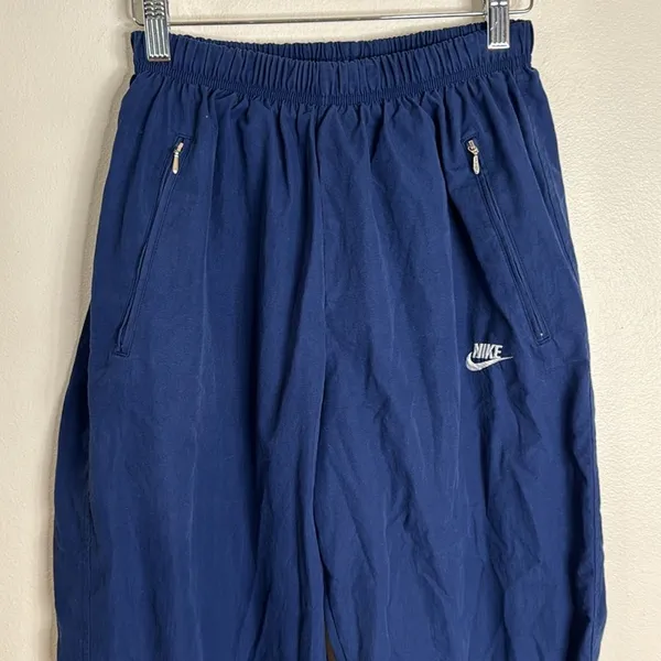 Vtg‎ Nike 90s ladies navy blue cotton athletic lounge pants size 24”medium - Image 2