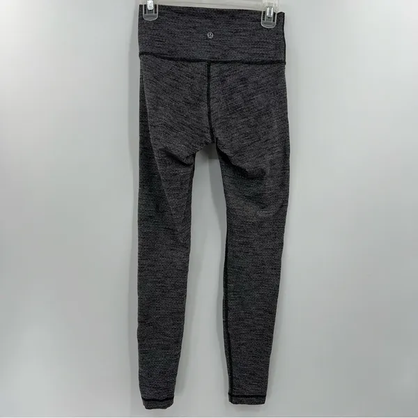 Lululemon Wunder Under Hi-Rise 28” Leggings 6 Variegated Knit Black Luon - Image 3