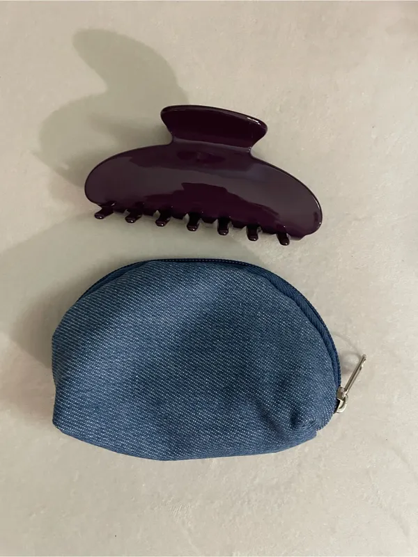 Parker Hair Claw Clip in Deep Purple with Blue Pouch New Without Tags - Image 2