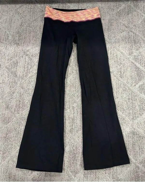 Lululemon Groove Pants Flare Multicolor Waistband Luon 6 - Image 2