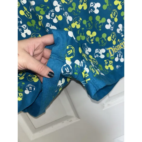 Disney Disneyland Resort Blue Mickey Mouse All Over Print Pull On Shorts Large - Image 5