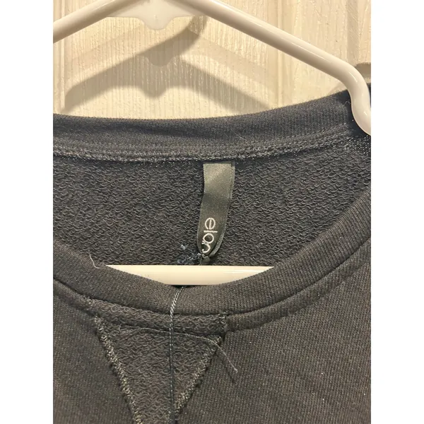 Elan Womens Black Side Zip Crew Neck Sweatshirt Large NWT Made in USA Minimalist - Image 3