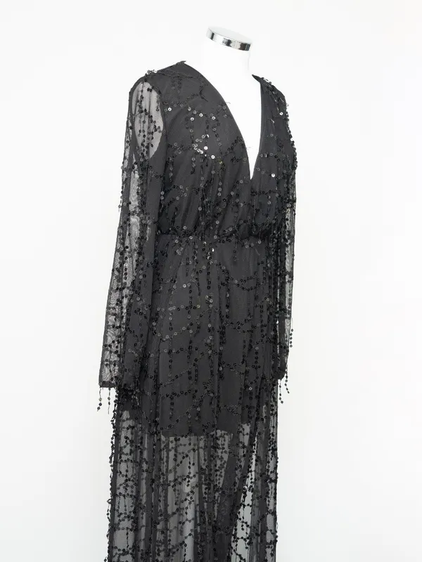 Miss Ord Sequin - Embellished Sheer Mesh Evening Gown - Image 10
