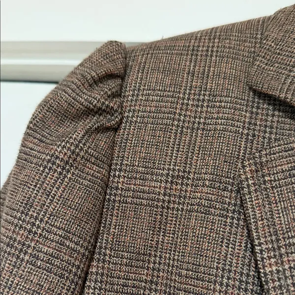 Banana Republic Women's brown plaid wool‎ blend Blazer size 2 - Image 5