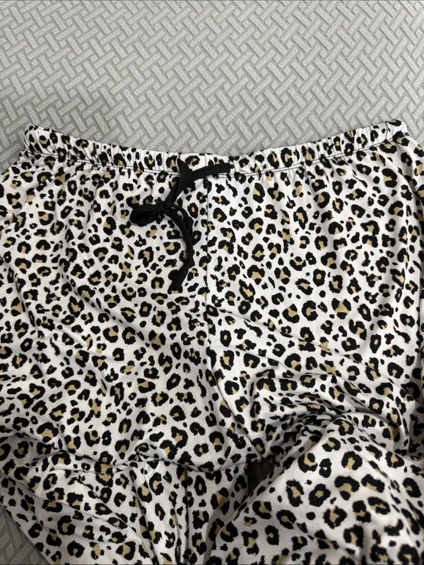 TART INTIMATES Leopard Print Pajama Set Size L women Pants Top - Image 9