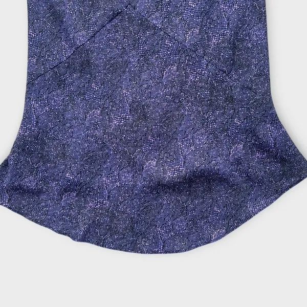 Vintage Y2K Express World Brand Purple Blue Abstract Print Slip Skirt Size Small - Image 6