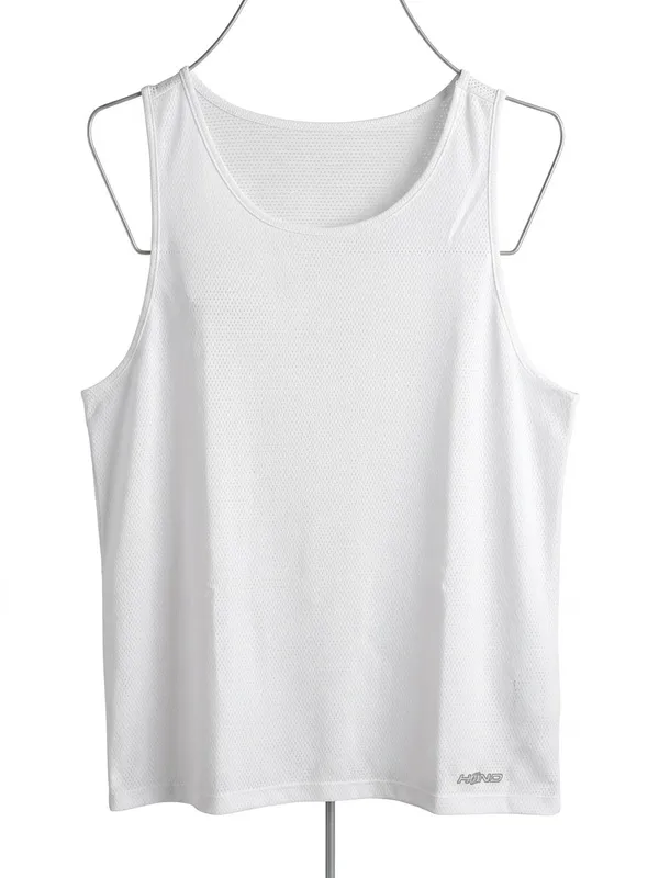 Men's White Athletic Mesh Tank Top Size M - Image 2