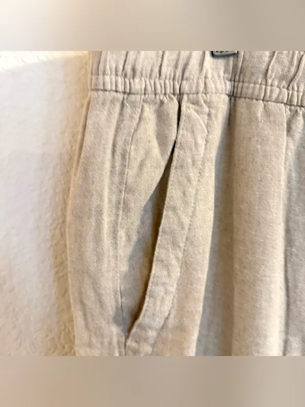 Old Navy Womens Pants Beige Linen Blend Pull On Wide Leg Size XL - Image 5