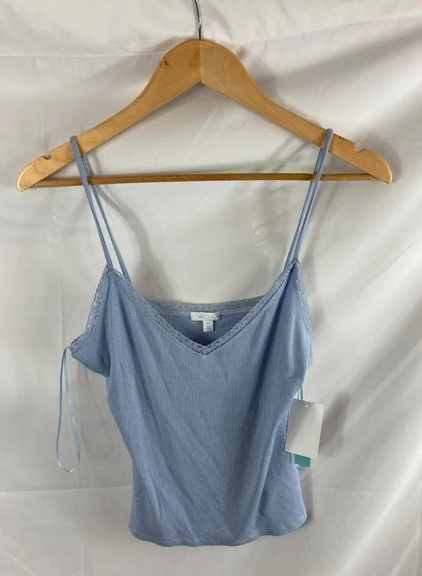 NWT Abound Lace Trim Ribbed Cami Medium Blue - Image 2