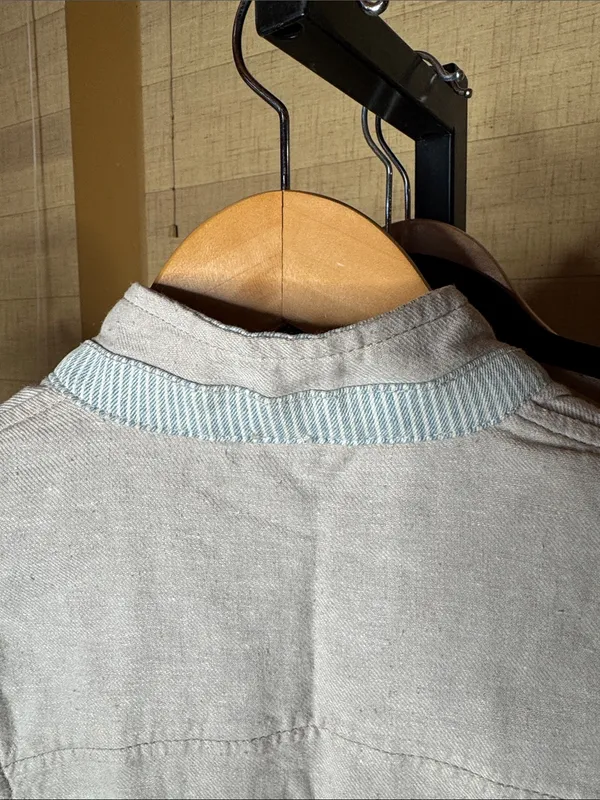 Free People Linen Blend Beige Utility Jacket Size XS - Image 9