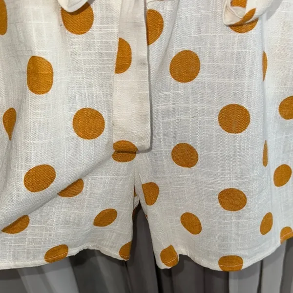 Monteau White and Yellow/ Orange Polka Dot Romper perfect for any summer day - Image 8