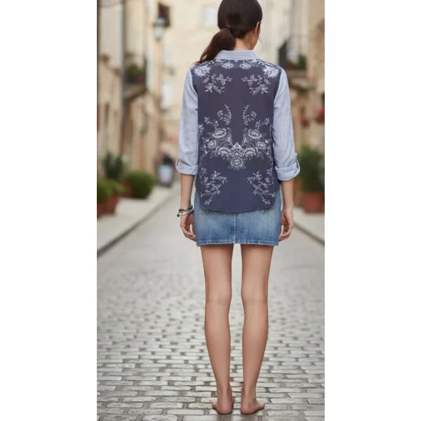 Free People Party in the Back Button Blouse Shirt size Small - Image 3