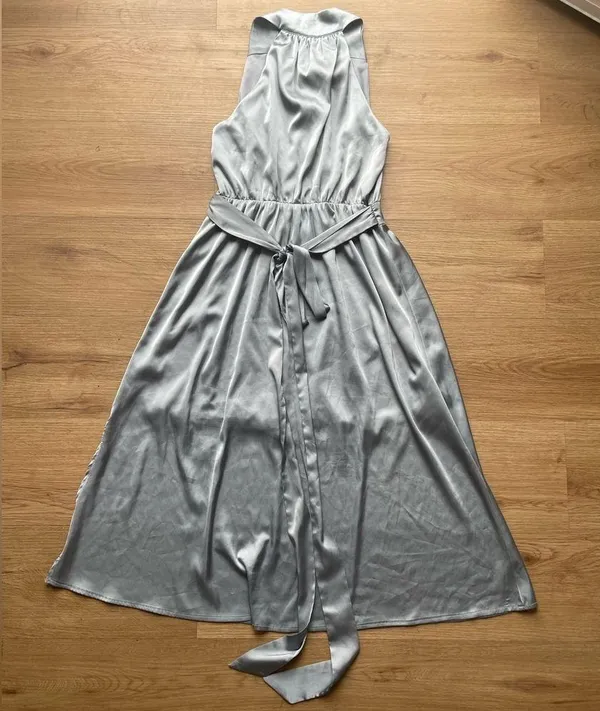 Baltic Born Silvery Blue A-Line Silky Dress - Image 7