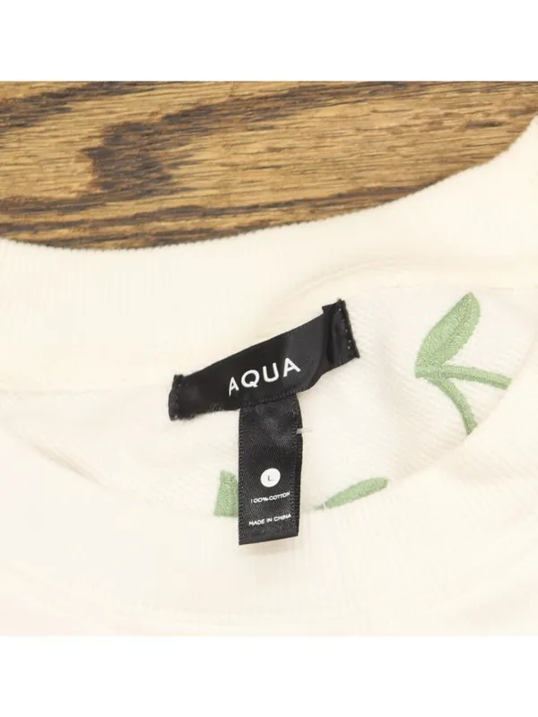 Aqua Womens Fruit Embroidered Sweatshirt PV-T80268A White L - Image 3