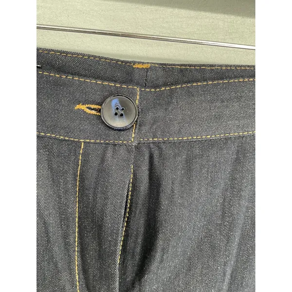 Zara Womens Wide Leg Jeans Dark Wash Contrast Stitching Size S 26 - Image 5