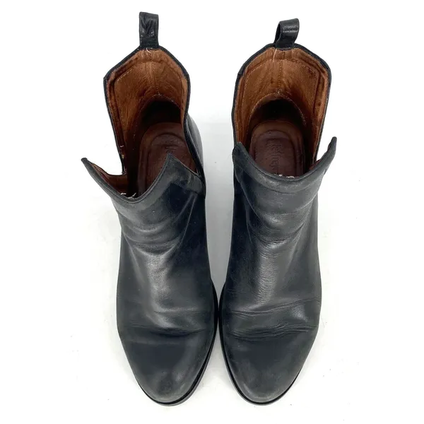 Jeffrey Campbell Oriley Booties Black Leather Pull On Ankle Boots Womens 6 - Image 5