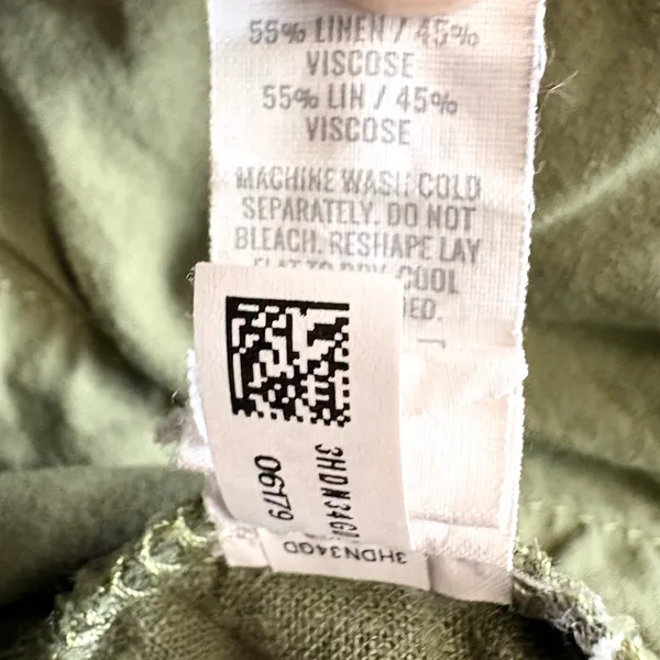 Aerie Linen Blend Paperbag Waist Cargo Joggers in Army Green Small - Image 12