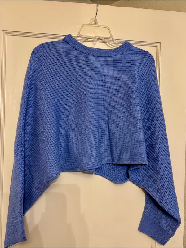 Wilfred Blue Cropped Turtleneck Sweater - Image 2