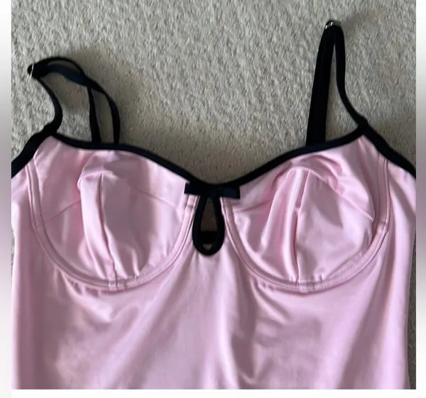 KATE SPADE Pink Underwire One Piece Lined Swimsuit XL - Image 5