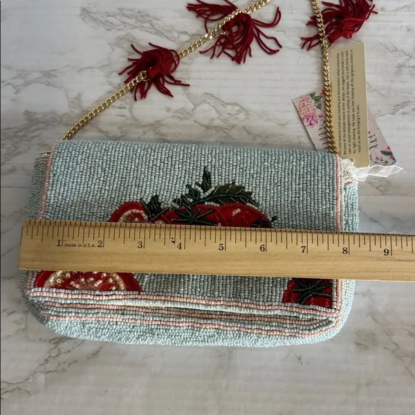 Beaded Tomato Fruit Crossbody Bag Tassels Multicolor NWT Anthropologie viral bag - Image 11
