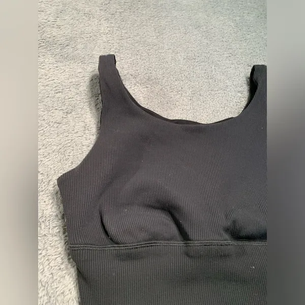 Aerie offline sweat most support Black Ribbed Tank Top sports bra medium - Image 2