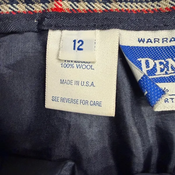 Pendleton Vintage Wool Plaid Trousers High Waist Pleated Pants Made in USA 12 - Image 3