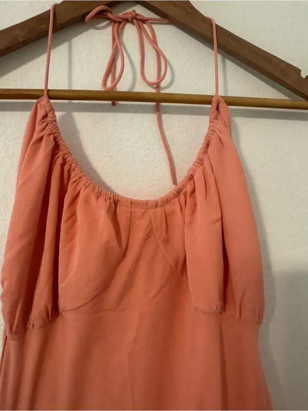 Abercrombie and Fitch Halter Flared Slip Dress Low Back 90s y2k NWT Small - Image 3