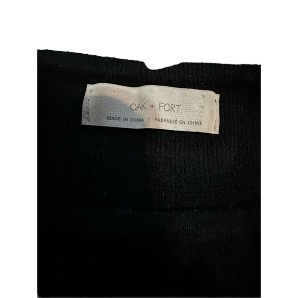 Oak + Fort basic black sweater with balloon sleeves‎ sz Small - Image 3