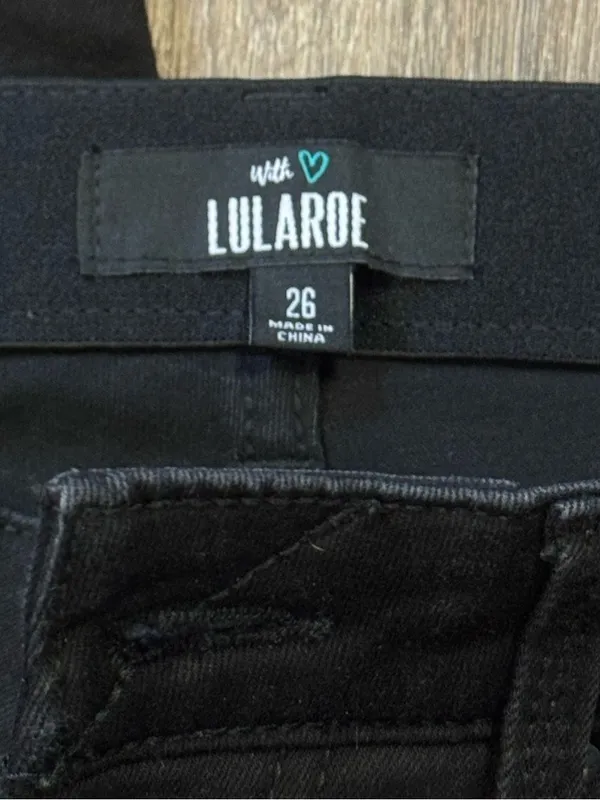 Lularoe Black Pull On Skinny Jeans Women’s 26 - Image 3