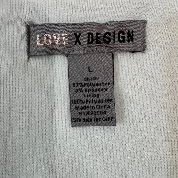 Love X Design Sage Green Satin Smocked Waist Pleated Hem Mini Dress Size Large - Image 4