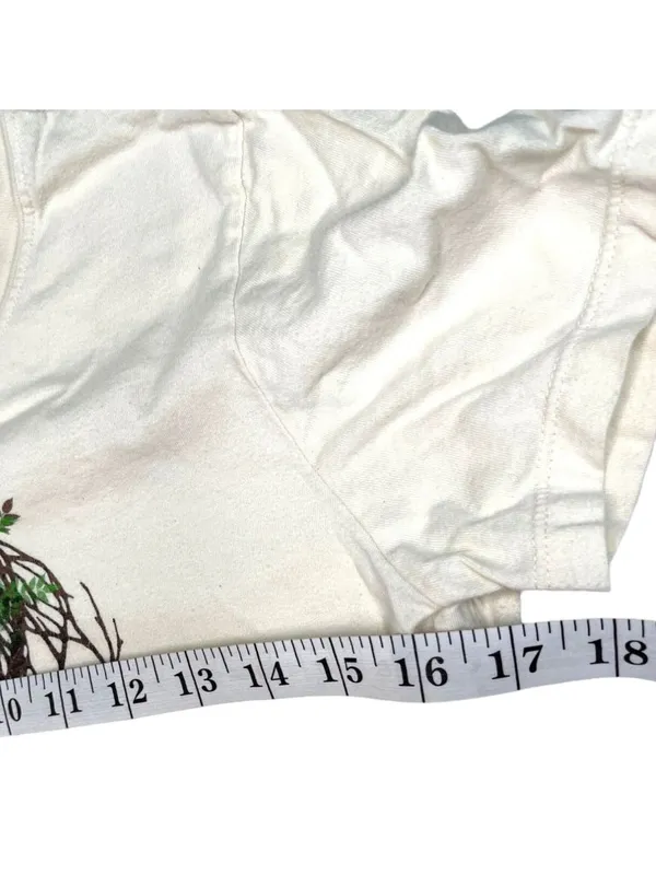 Bella Organic Cotton Tee With Tree Design OEC 2011 White Medium Made In USA 87L - Image 5