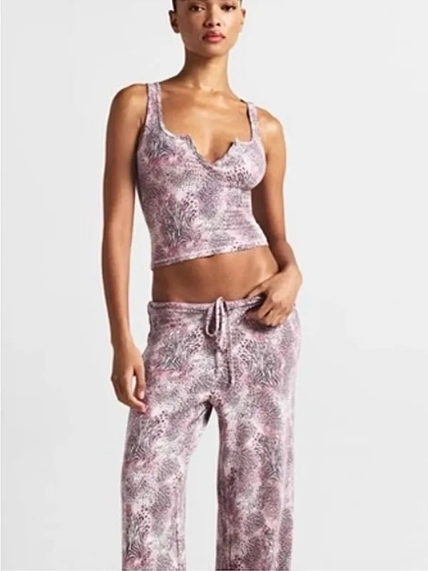 NWT SKIMS Pink Animal-Print Notch-Neck Tank XS - Image 2