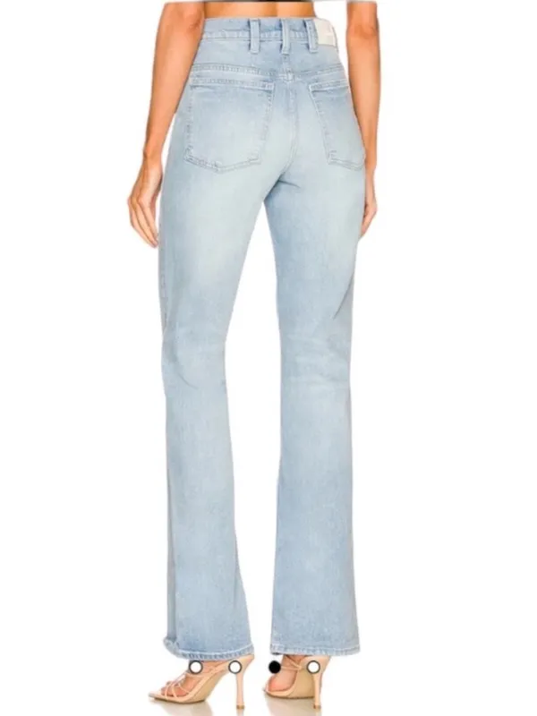7 For All Mankind Jeans High Rise Easy Boot in Floral Blue‎ Wash Womens Size 26 - Image 2