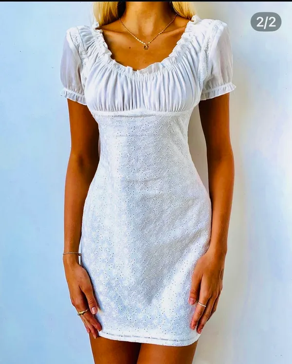 Tiger Mist White eyelet ruffled sleeve dress - Image 9