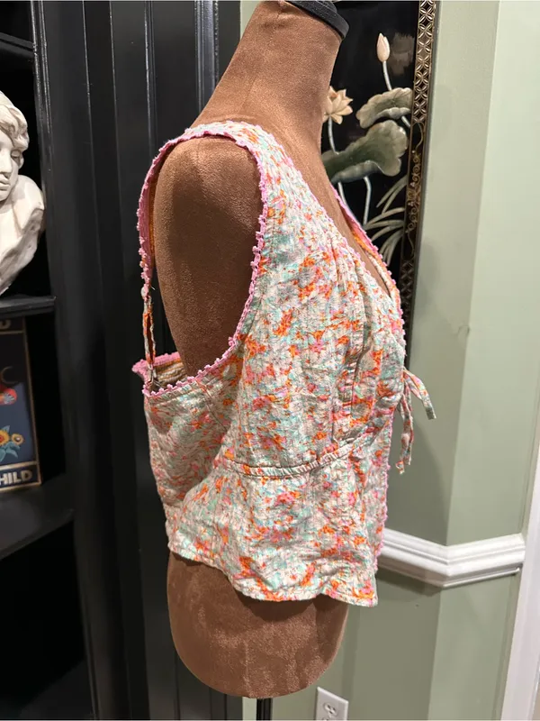 American Eagle Outfitters Orange & Pink Floral Tank Top – NWT – Size XL - Image 9