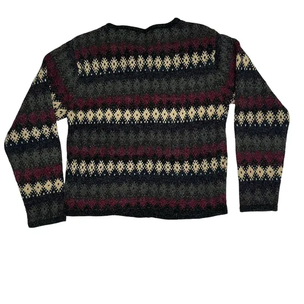 Vintage 90s Cardigan Sweater Womens Small Fair Isle‎ Multicolor Dress Barn - Image 5
