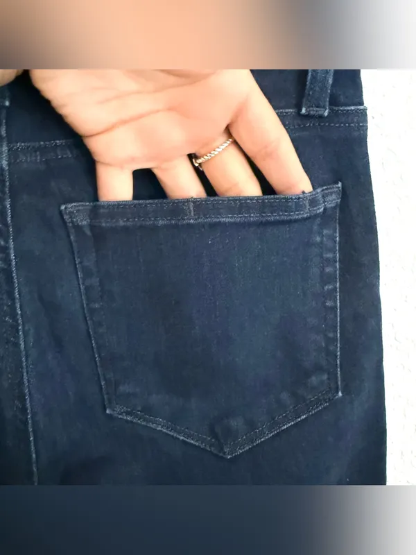 Paige Womens Jeans Denim Dark Wash Genevieve Modern High Rise Flare Size 27 - Image 7