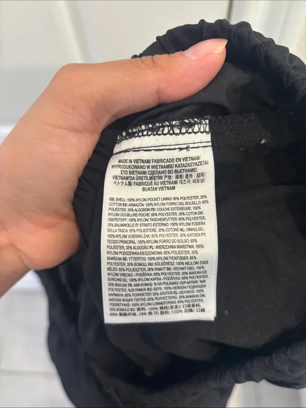 Vans Black Nylon Parachute Cargo Pants Baggy Utility Streetwear XL - Image 5