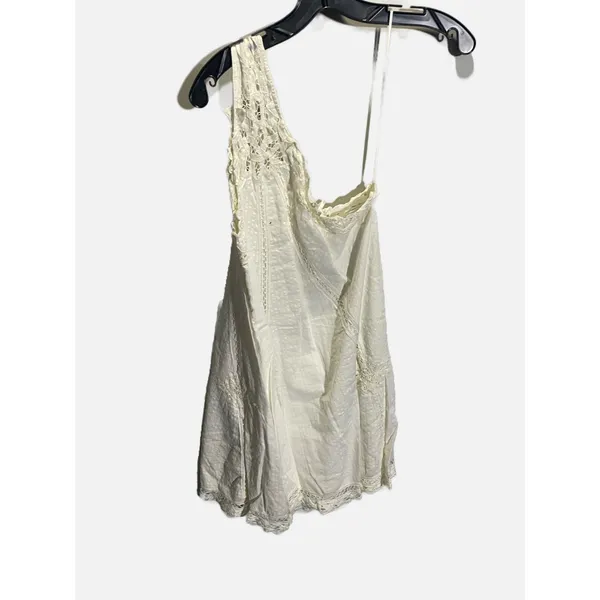 Free People Billie One Shoulder Mini Dress Womens Small‎ Ivory Crochet Lace Boho - Image 6