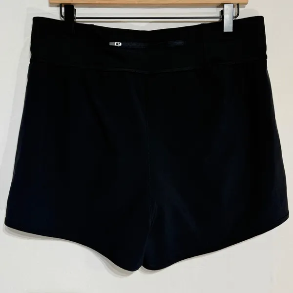 GOAT USA Womens Woven Athletic Gym Running‎ Shorts LARGE Black Lined Zip Pocket - Image 6