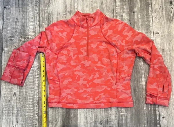 Lululemon Its Rulu Run Camo Cropped Half-Zip Size 12 (A 70) - Image 4