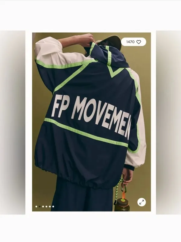 Free People movement Care FP Like The Wind Logo Jacket. NWT. Navy combo - Image 3