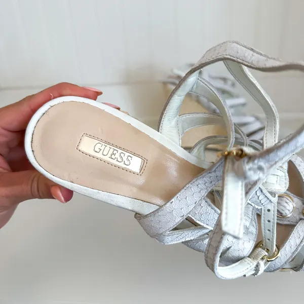 Guess White Wedge Sandals - Image 5